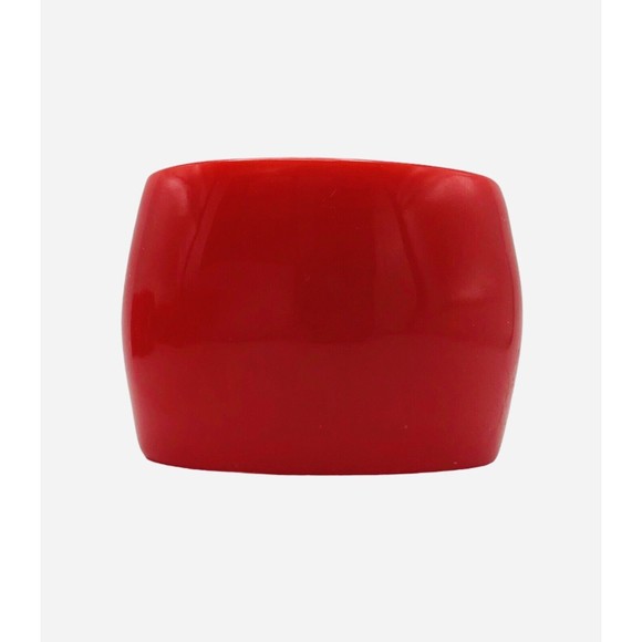 8 Vintage Christmas Napkin Rings by Reed Acrylic Red Holiday Decor Ornament Snow - Picture 4 of 10